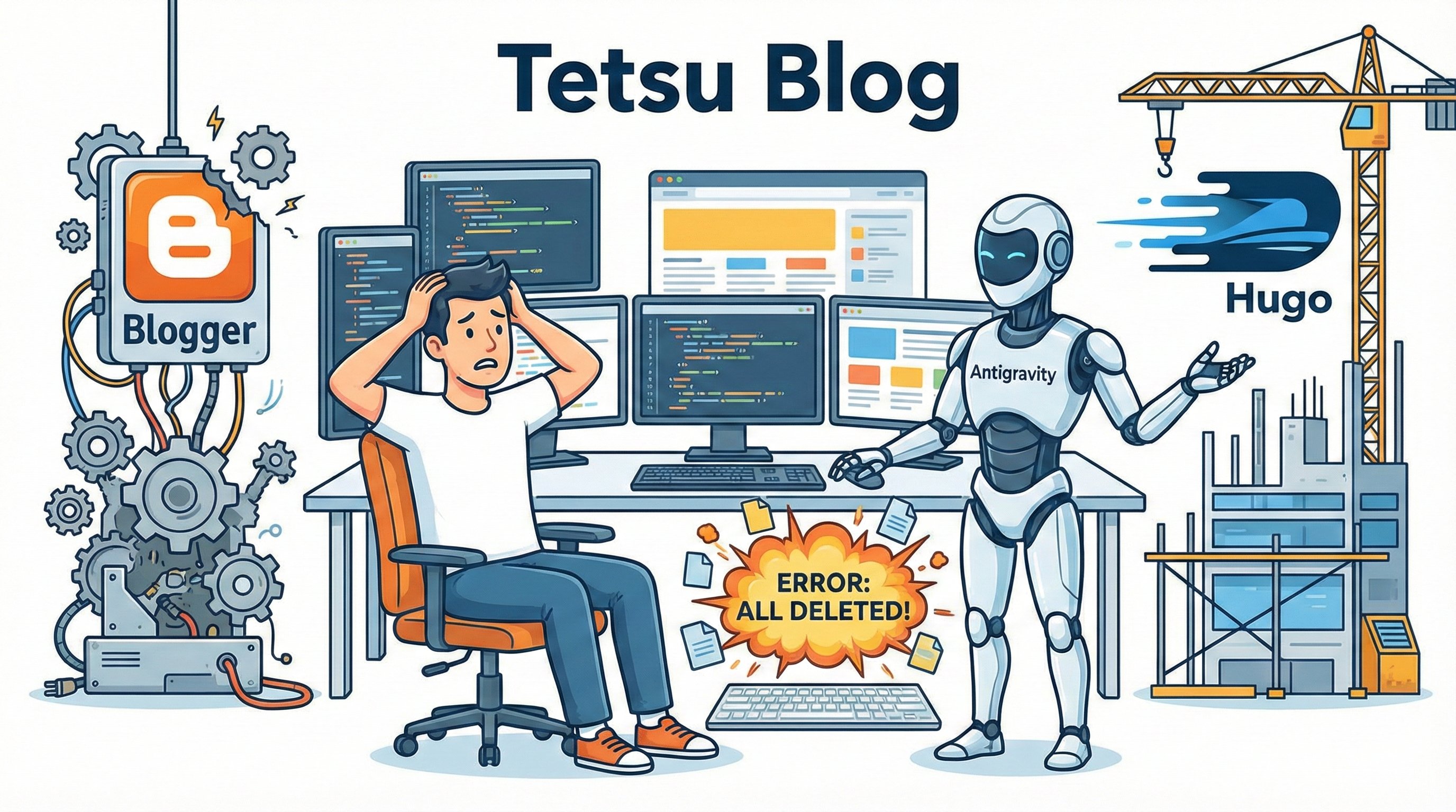 AIに丸投げ！？BloggerからHugoへ「てつblog」を完全リニューアルした全記録（大惨事あり…）