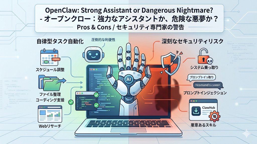 話題の自律型AIエージェント「OpenClaw」とは？ 活用法と危険性、そして私が使わない理由
