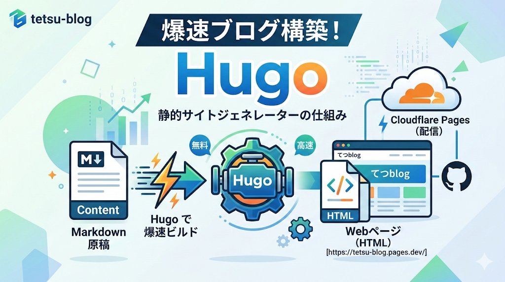 爆速ブログ構築！静的サイトジェネレーター「Hugo（ヒューゴ）」の魅力と仕組みを解説