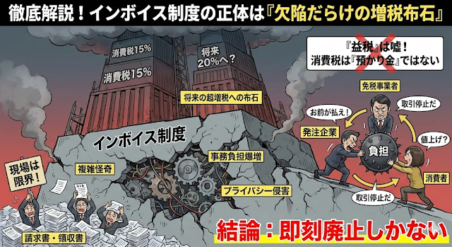 【大失敗】インボイス制度は即刻廃止すべき！増税の正体と自民党の狙いを暴く